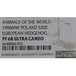 III RP, 20 złotych 1996 Jeż - NGC PF68 Ultra Cameo