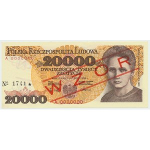 PRL, 20.000 złotych 1989 A - WZÓR No. 1741