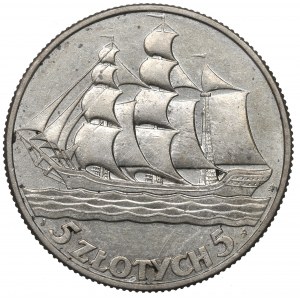 II RP, 5 zloty 1936 Nave a vela