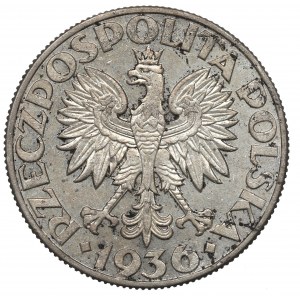 II RP, 5 zloty 1936 Nave a vela