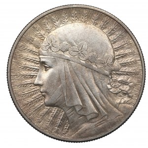 II RP, 10 zloty 1933 Testa di donna