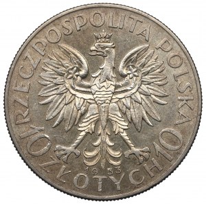 II RP, 10 zloty 1933 Testa di donna