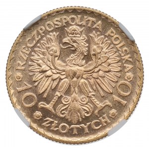 II RP, 10 zloty 1925 Chrobry - NGC MS65