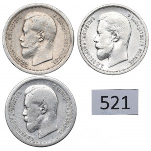 Russia, Nicholas II, Lot 50 kopecks 1895-1912