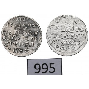 Zygmunt III Waza, Zestaw trojaków ryskich 1591-92