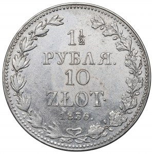 Poland under Russia, Nicholas I, 1-1/2 rouble=10 zloty 1836 MW, Warsaw