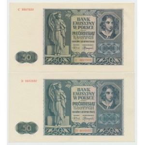 GG, 50 zloty 1941 C and D - set of 2 pcs.