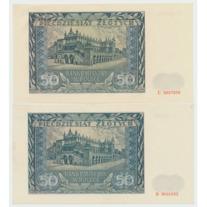 GG, 50 zloty 1941 C and D - set of 2 pcs.