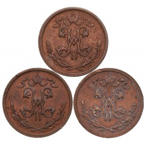 Russia, Nicholas II, Lot 1/2 kopeck 1912-14