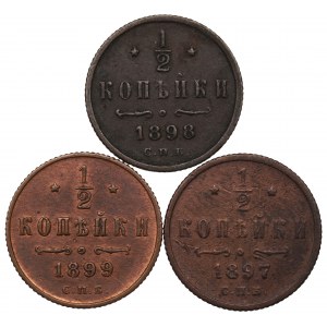 Russia, Nicholas II, Lot 1/2 kopeck 1987-99