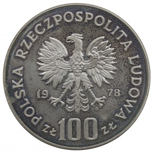 PRL, 100 złotych 1978 Mickiewicz - Próba Srebro