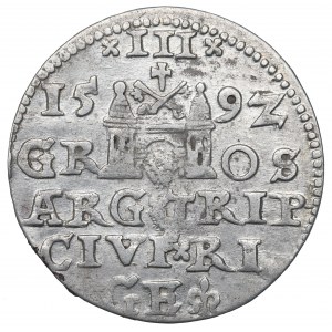 Sigismund III, 3 groschen 1592, Riga