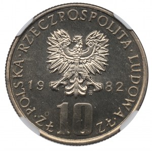 PRL, 10 złotych 1982 Prus - NGC MS66