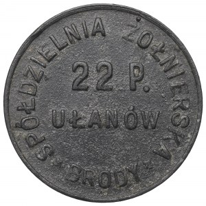 II RP, 50 groszy Spółdzielnia Żołnierska 22 Pułku Ułanów, Brody