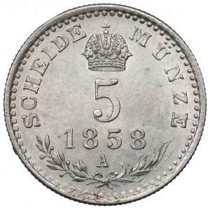 Austria, Franz Joseph, 5 kreuzers 1858