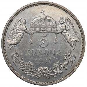 Hungary, 5 corona 1907