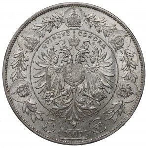 Austria, Franz Joseph, 5 corona 1907