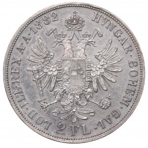Austria, Franz Joseph I, 2 florin 1882