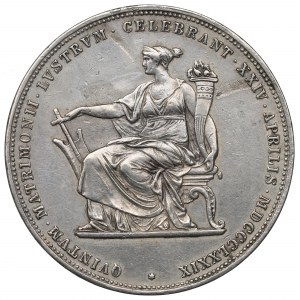 Austria, Franz Joseph I, 2 gulden 1879 - silver wedding