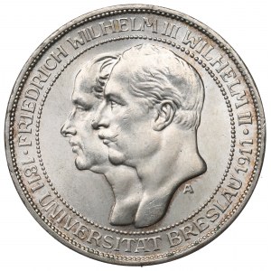 Germany, Preussen, 3 mark 1911 - 100 years of the Breslau University