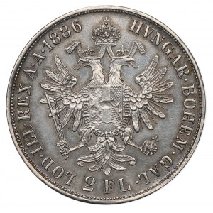 Austro-Hungary, Franz Joseph I, 2 florin 1886