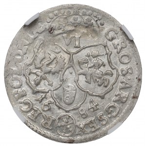 John III Sobieski, 6 groschen 1684, Bromberg - NGC MS61