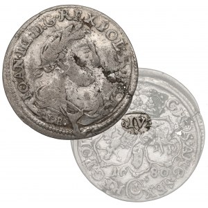 Jan III Sobieski, Sixpence 1680, Cracovie - erreur dans la valeur nominale IV
