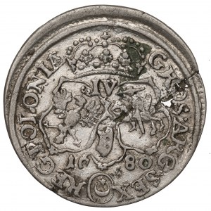 Jan III Sobieski, Sixpence 1680, Cracovie - erreur dans la valeur nominale IV
