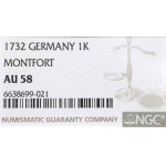 Germany, Montfort, 1 kreuzer 1732 - NGC AU58