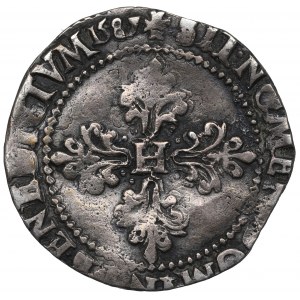 France, Henri III, 1/2 franc 1585 F, Angers
