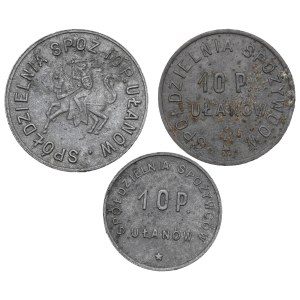 II Republic of Poland, lot of 10, 20 and 50 groschen, 10th Ulanen Regiment, Bialystok