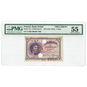 II Republic of Poland, 1 zloty 1919 - PMG 63