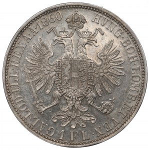 Austria-Hungary, Franz Joseph I, 1 florin 1860 V