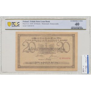 II RP, 20 Polish marks 1919 G - PCGS 40