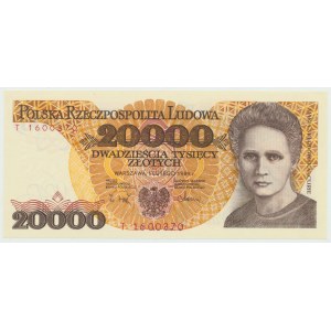 PRL, 20,000 zlotys 1989 T