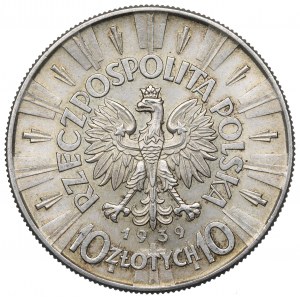 II Republic of Poland, 10 zloty 1939 Pilsudski