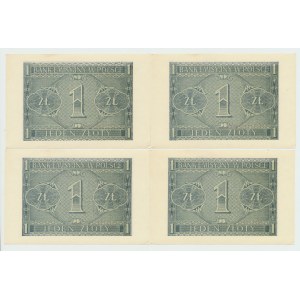 GG, 1 złoty 1941 BE - Zestaw 4 egz. kolejne numery z paczki bankowej