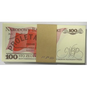 PRL, 100 złotych 1986 SA - niepełna paczka bankowa (91 egz.)