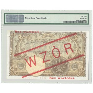 II RP, 1.000 złotych 1919, WZÓR - wysoki nadruk - PMG 58 EPQ