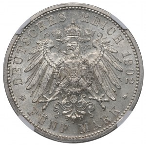 Germany, Baden, 5 mark 1902 - NGC MS61