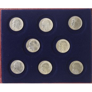 II RP, Zestaw 5 złotych 1932-34 Głowa kobiety