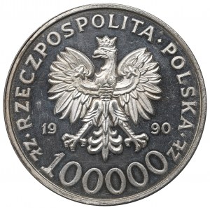 III RP, 100.000 PLN 1990 Solidarität Typ A - PROOF LIKE