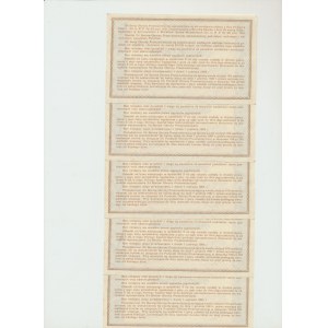 20 złotych 1939 - 3% Bon Obrony Przeciwlotniczej - Zestaw 5 egz.