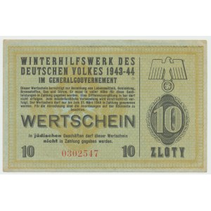 Aide hivernale à la population allemande, 10 zlotys 1943-1944