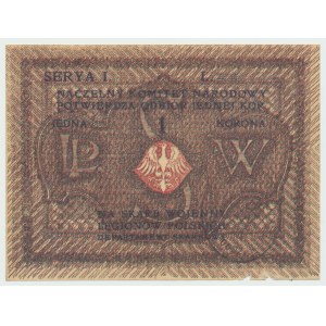 NKN, Na Skarb Wojenny Legionów Polskich, 1 korona Serya 1 L.