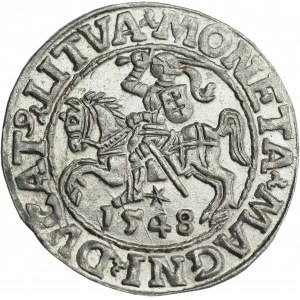 Sigismund II Augustus, Half-grosz 1548, Vilnius, LI/LITVA - beautiful
