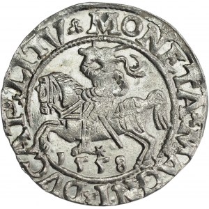 Sigismund II Augustus, Half-grosz 1558 Vilnius - L/LITV - BEAUTIFUL