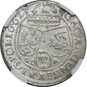 Jan II Kazimierz, Szóstak 1662 GBA, Lviv - NGC MS63 MAX