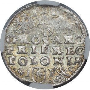 Sigismund III. Vasa, Trojak 1595 Lublin, gestempelt - EXKLUSIV