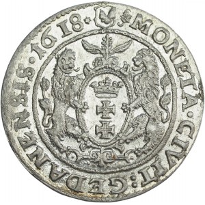 Sigismond III Vasa, Ort 1618, Gdansk, feuille CLON - EXCELLENT